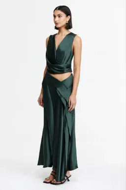 Acler Asney Top and Yewdale Maxi Skirt Deep Olive Size 6 for rent on The Volte - image 2