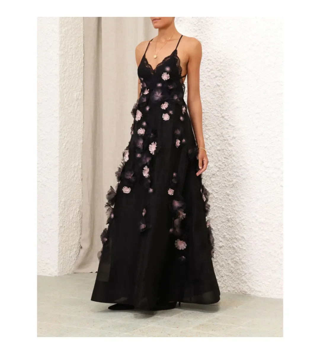 Zimmermann Matchmaker Daisy Slip Maxi Dress in Black Size AU 10 for rent on The Volte - main image