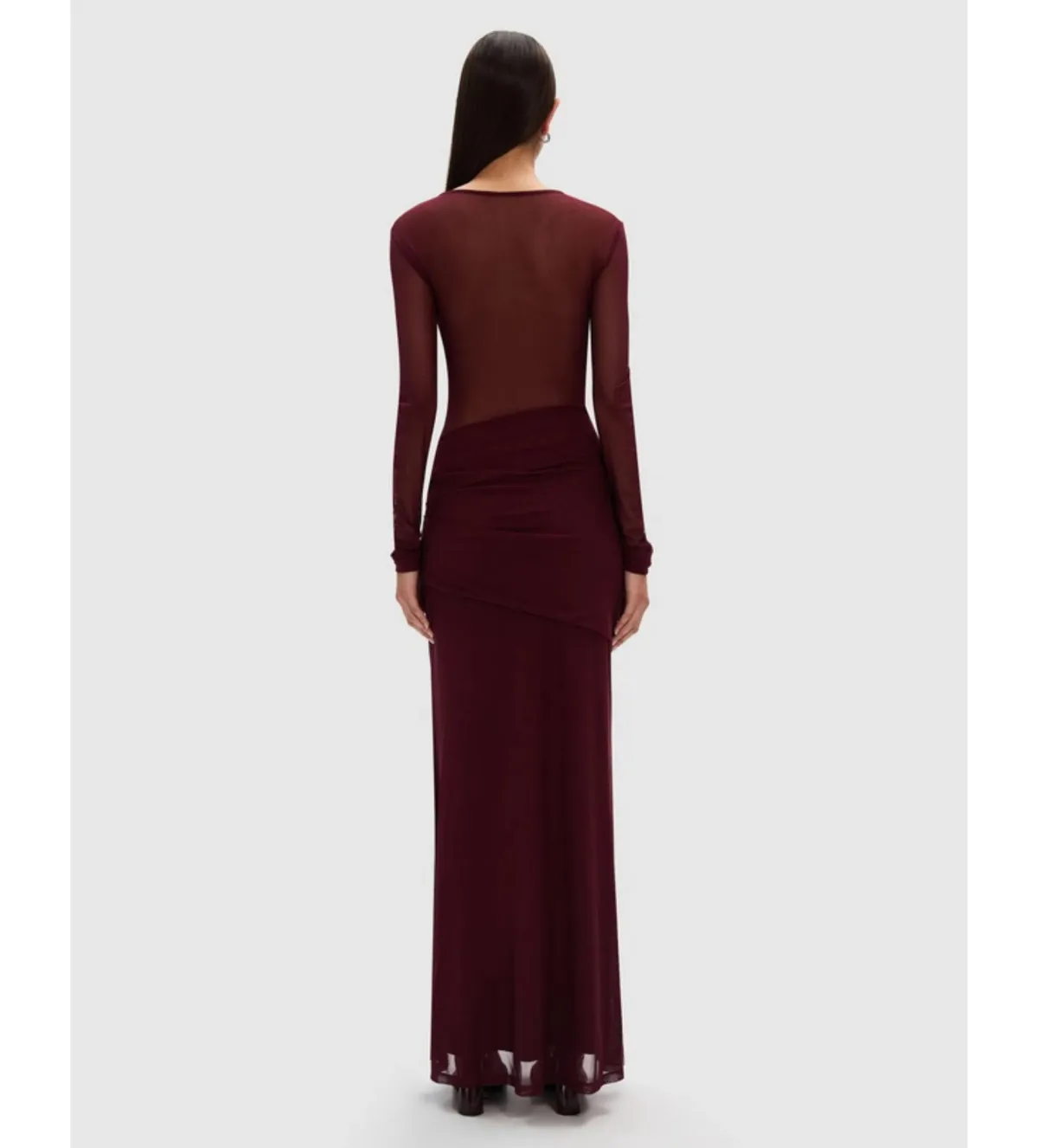 Misha Abelia Mesh Maxi Dress In Berry Size 10 - Image 2