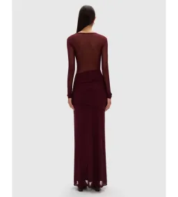 Misha Abelia Mesh Maxi Dress In Berry Size 10 for rent on The Volte - image 2