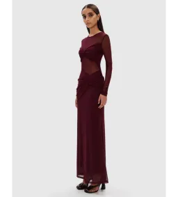 Misha Abelia Mesh Maxi Dress In Berry Size 10 for rent on The Volte - image 3