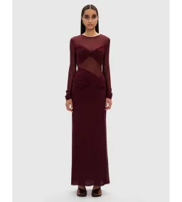 Misha Abelia Mesh Maxi Dress In Berry Size 10 for rent on The Volte - image 1