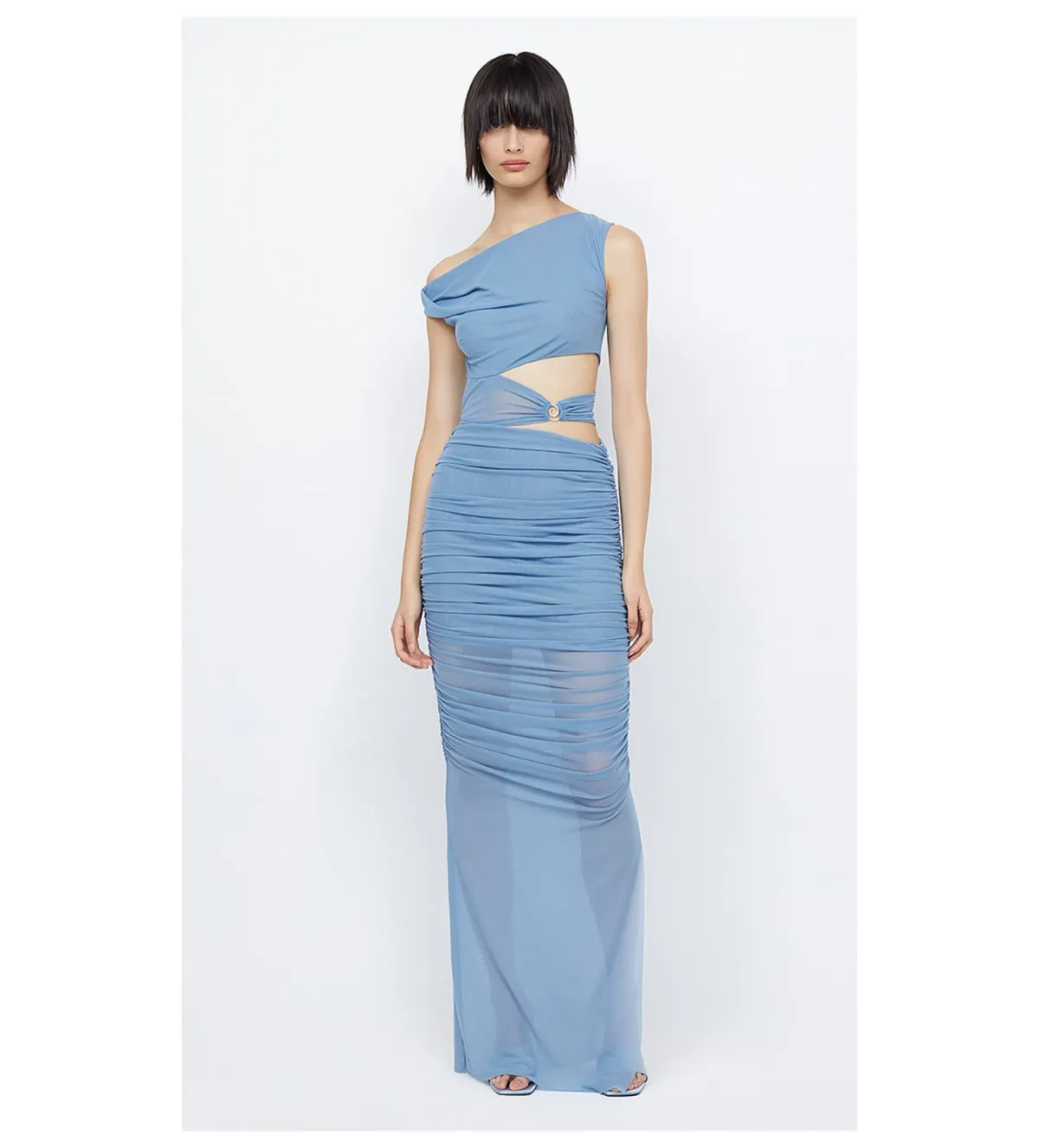 Bec and Bridge Whorl Asym Maxi Dress Meridian Blue Size AU 12 - Image 1