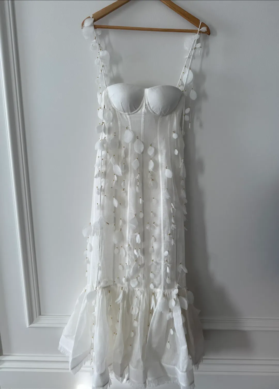 Zimmermann Botanica Petal Gown Dress in White Size AU 10 for rent on The Volte - main image
