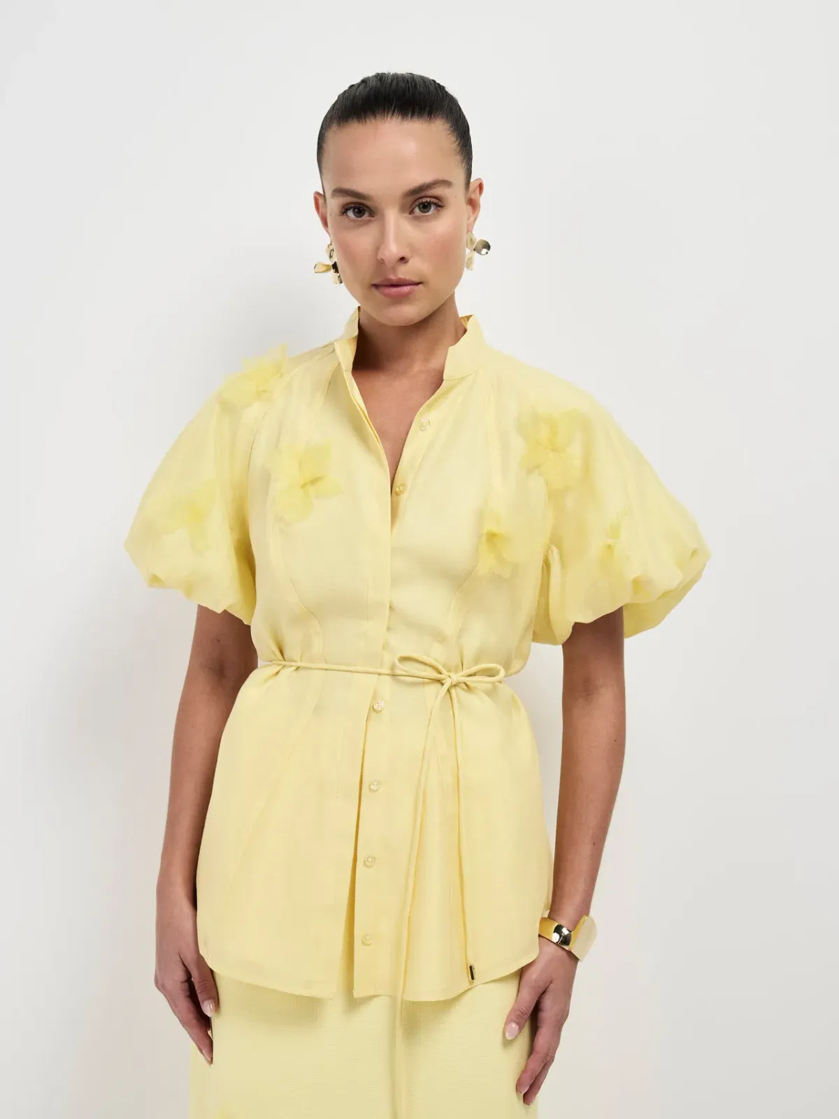 Sheike Rose Garden Shirt Yellow Size 6 - Image 4