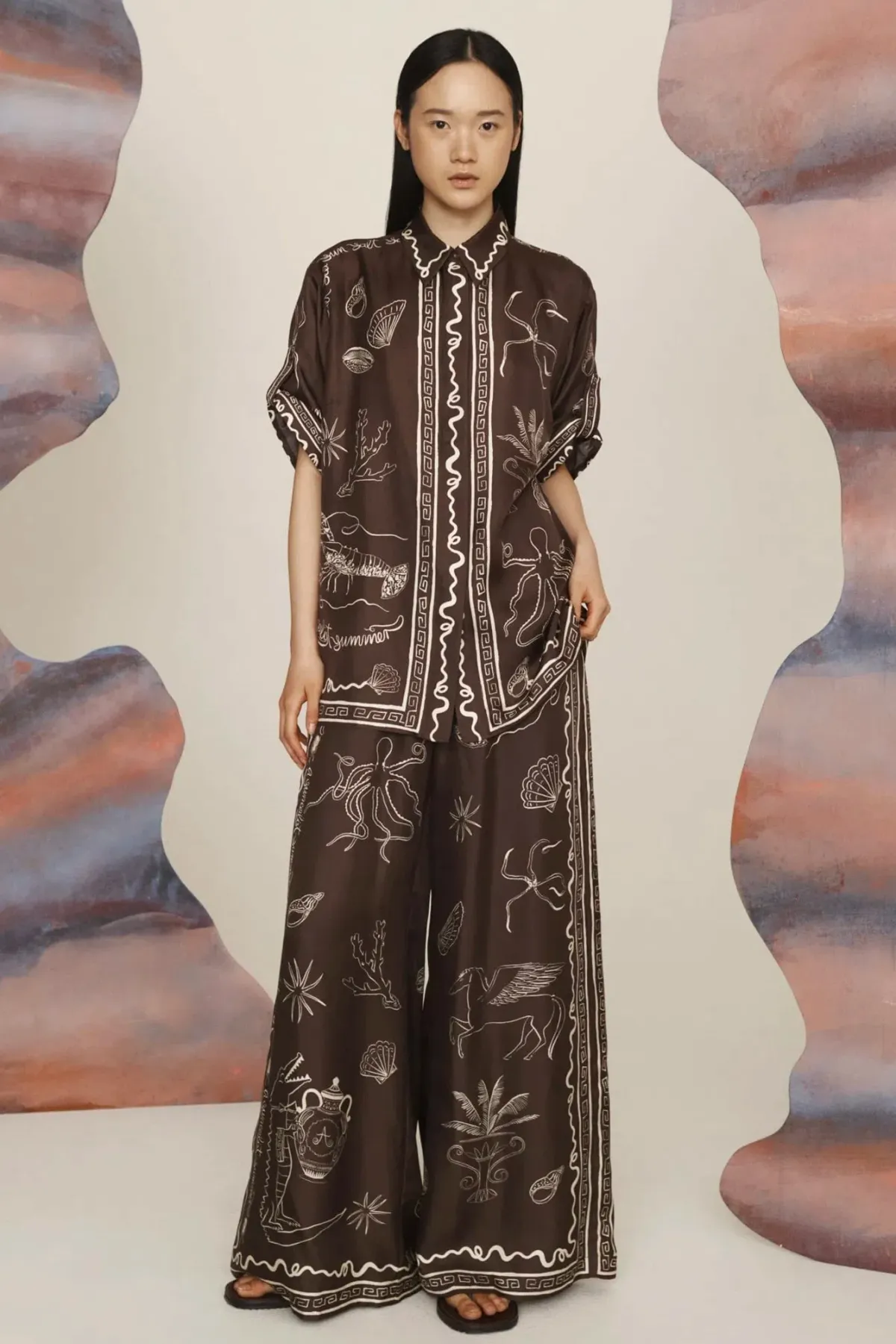 Alemais Sammy Silk Set BrownPrint Size 12 - Image 1