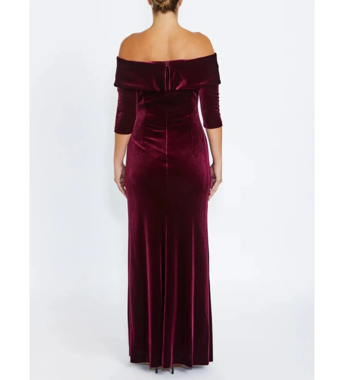 Anthea Crawford Elliana Velour Gown Merlot Size 16/XXL - Image 3