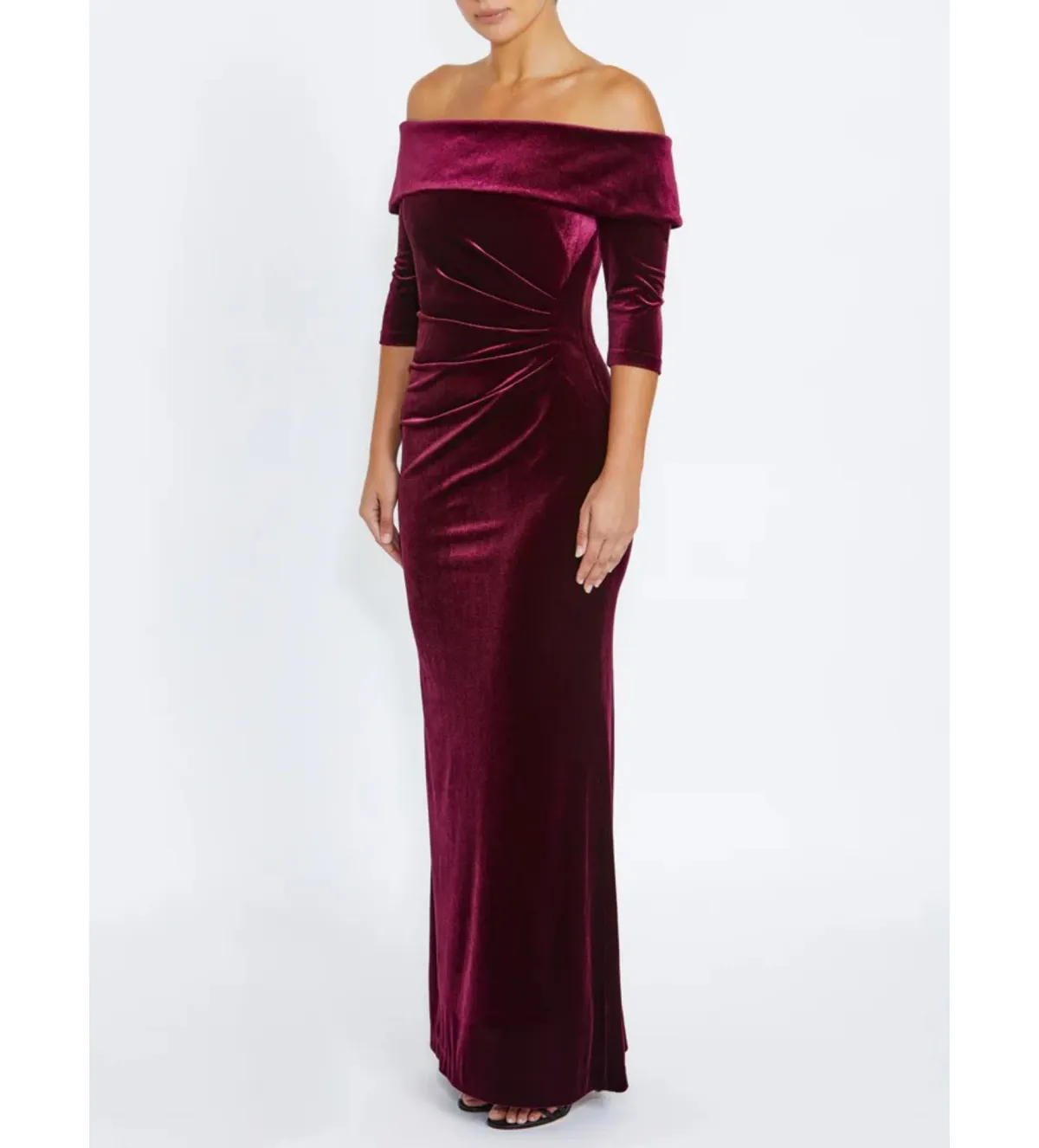 Anthea Crawford Elliana Velour Gown Merlot Size 16/XXL - Image 2