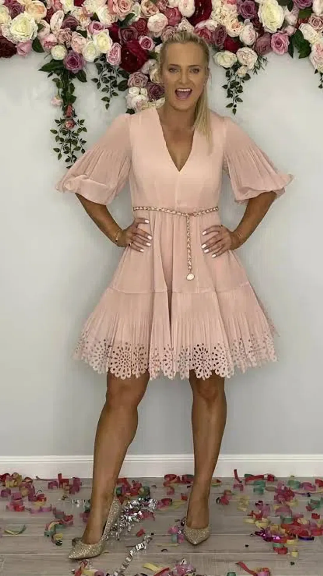 Zimmermann Pleated Mini Dress In Ballet Size 3 AU 14 for rent on The Volte - main image