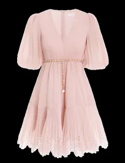 Zimmermann Pleated Mini Dress In Ballet Size 3 AU 14 for rent on The Volte - image 4