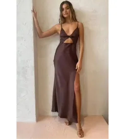 Bec and Bridge Hazel Maxi Dress in Chocolate Size AU 6 for rent on The Volte - image 1