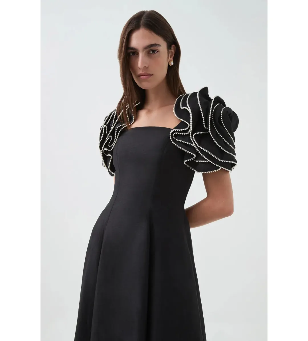 Aje Twyla Midi Dress Black Size AU 10 for rent on The Volte - main image