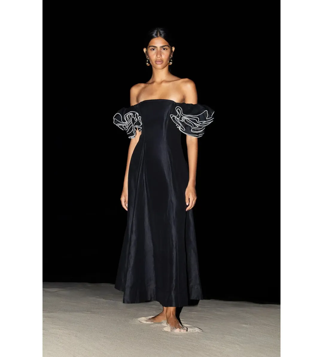 Aje Twyla Midi Dress Black Size AU 10 for rent on The Volte - main image