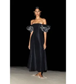 Aje Twyla Midi Dress Black Size AU 10 for rent on The Volte - image 2