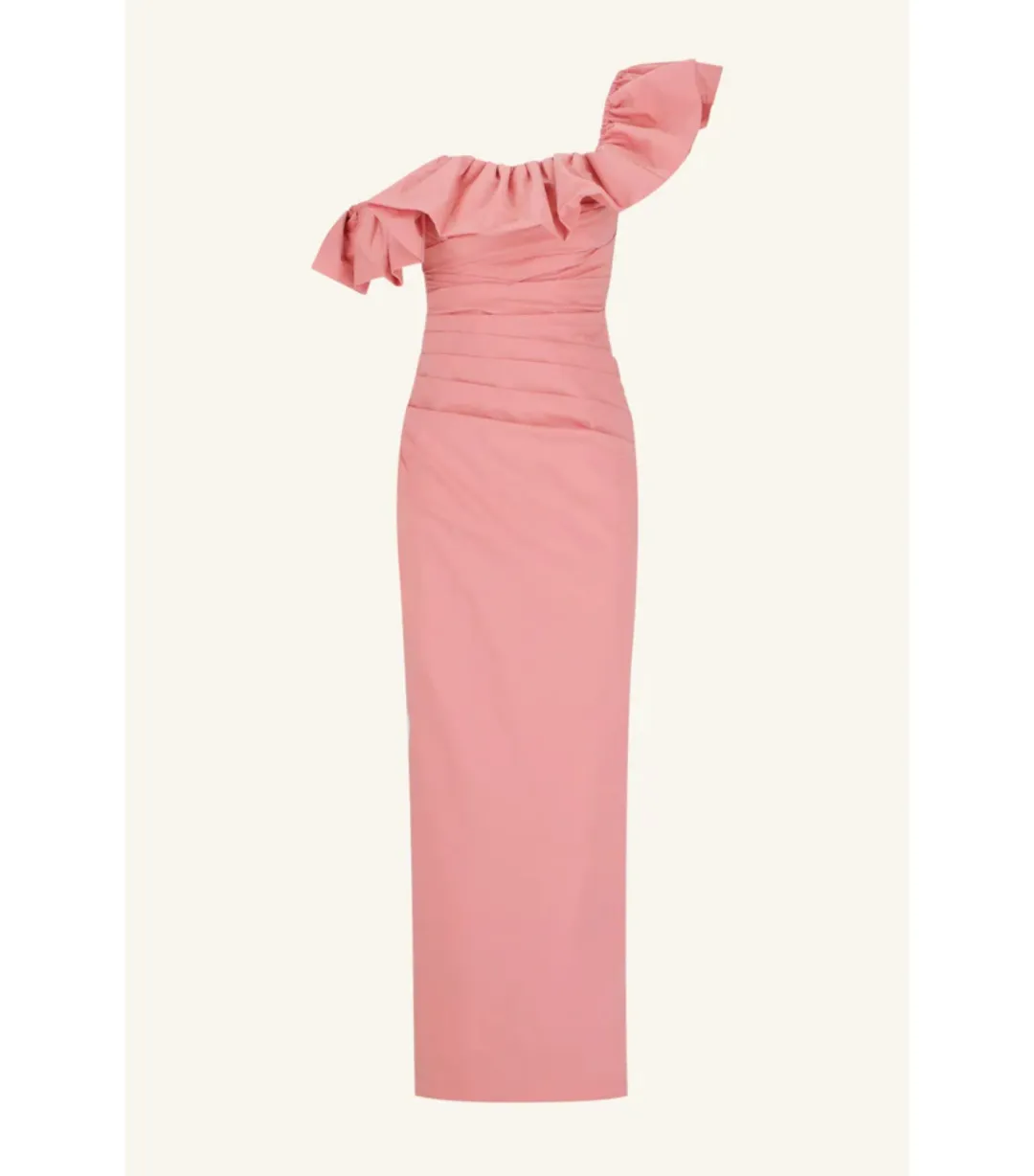Shona Joy Campbell Ruffle Draped Maxi Dress in Bubblegum Size AU 10 for rent on The Volte - main image