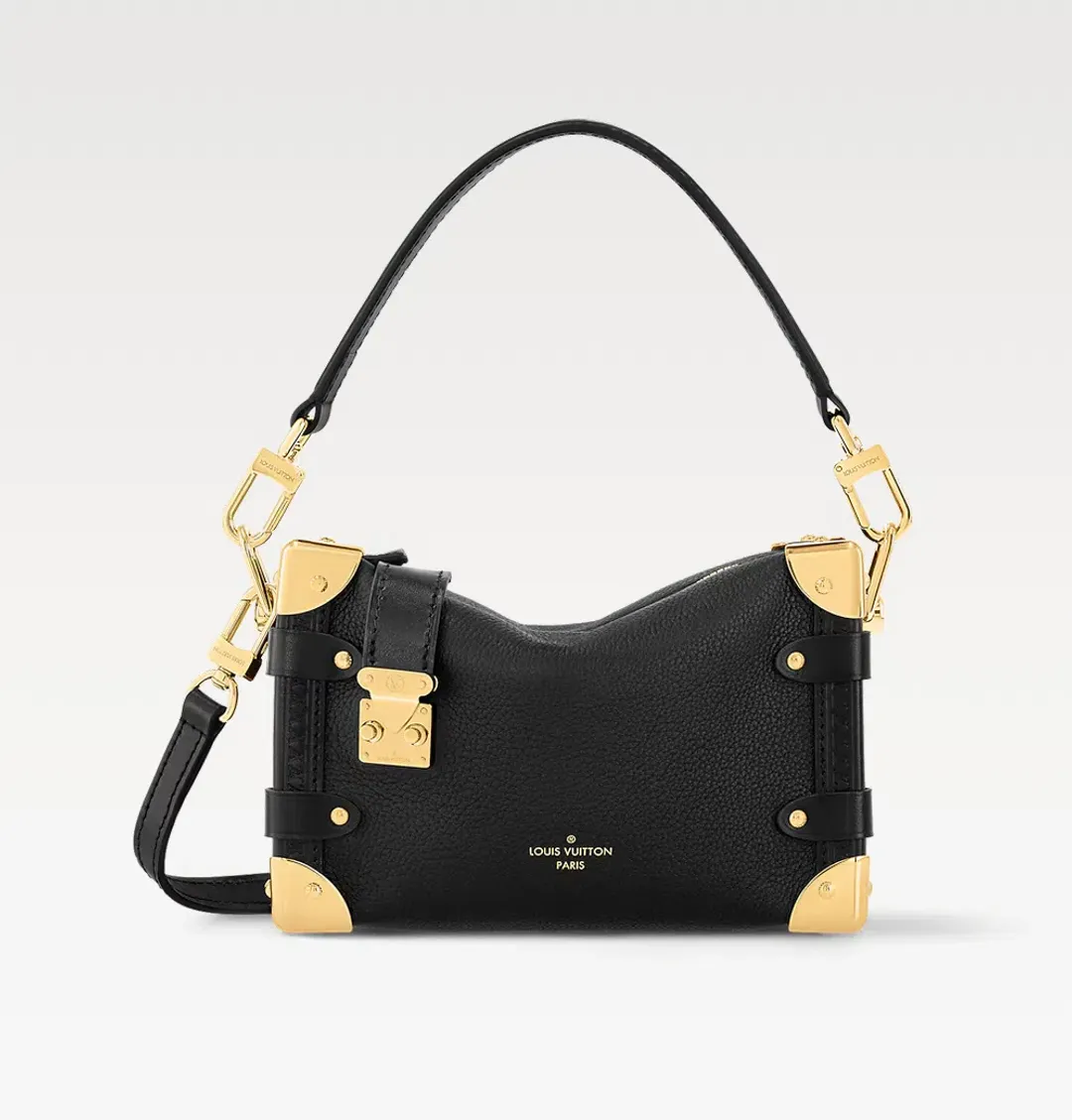 Louis Vuitton Side Trunk PM Black and Gold Bag for rent on The Volte - main image