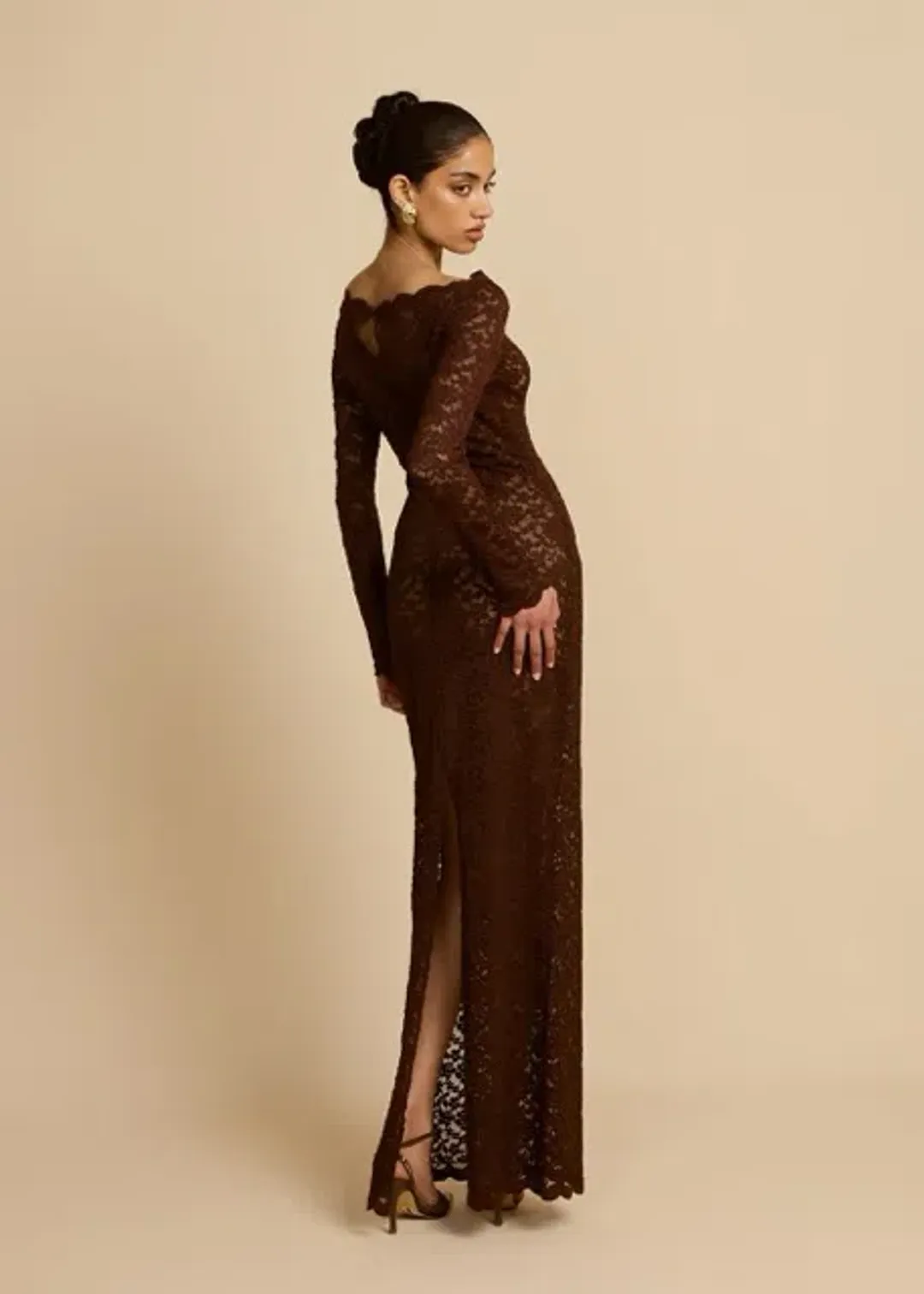 Arcina Ori Monet Maxi Dress Chocolate Brown Size M AU 10 for rent on The Volte - main image