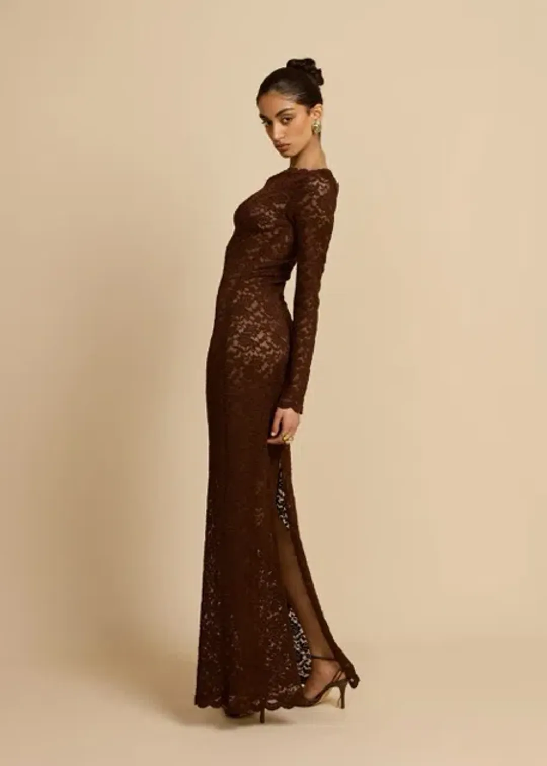 Arcina Ori Monet Maxi Dress Chocolate Brown Size M AU 10 for rent on The Volte - main image
