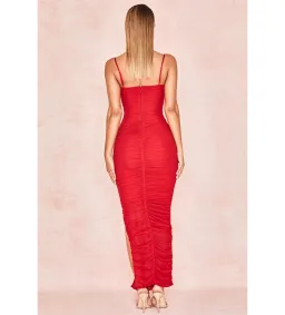 House Of CB Fornarina Organza Mesh Maxi Dress in Red Size AU12 for rent on The Volte - image 3