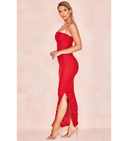 House Of CB Fornarina Organza Mesh Maxi Dress in Red Size AU12 for rent on The Volte - image 2
