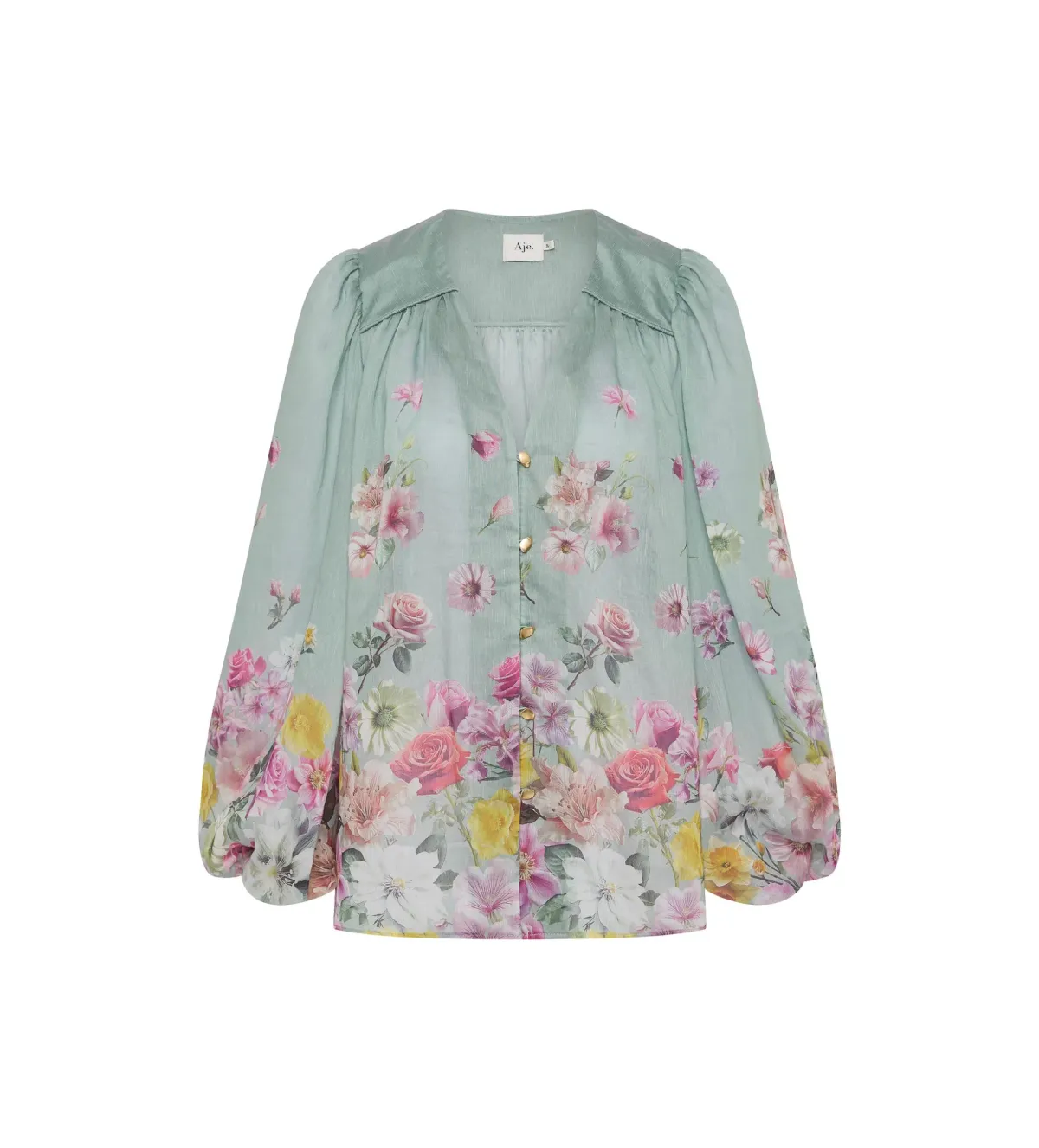 Aje Dreamscape Blouse Mist Collage Floral - Image 5