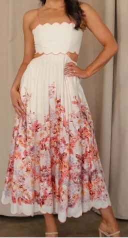 Zimmermann Devi Scallop Midi Dress Size 0 for rent on The Volte - image 1