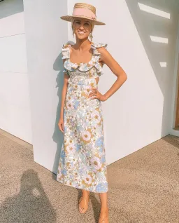 Super Eight frilled midi dress for rent on The Volte - image 2