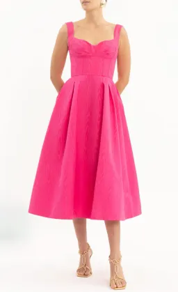 Rebecca Vallance Lyla Midi Dress Hot Pink Size 16 for rent on The Volte - image 2