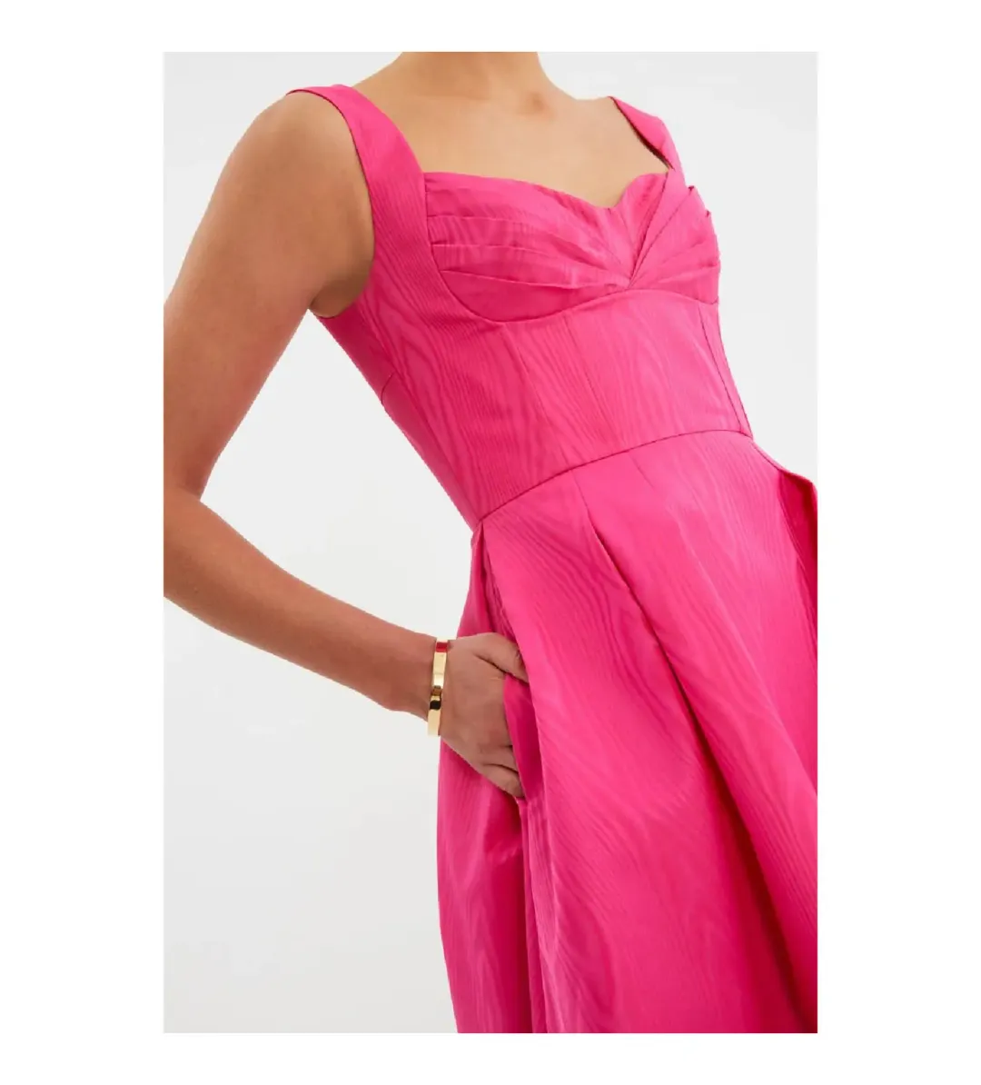 Rebecca Vallance Lyla Midi Dress Hot Pink Size 10 for rent on The Volte - main image