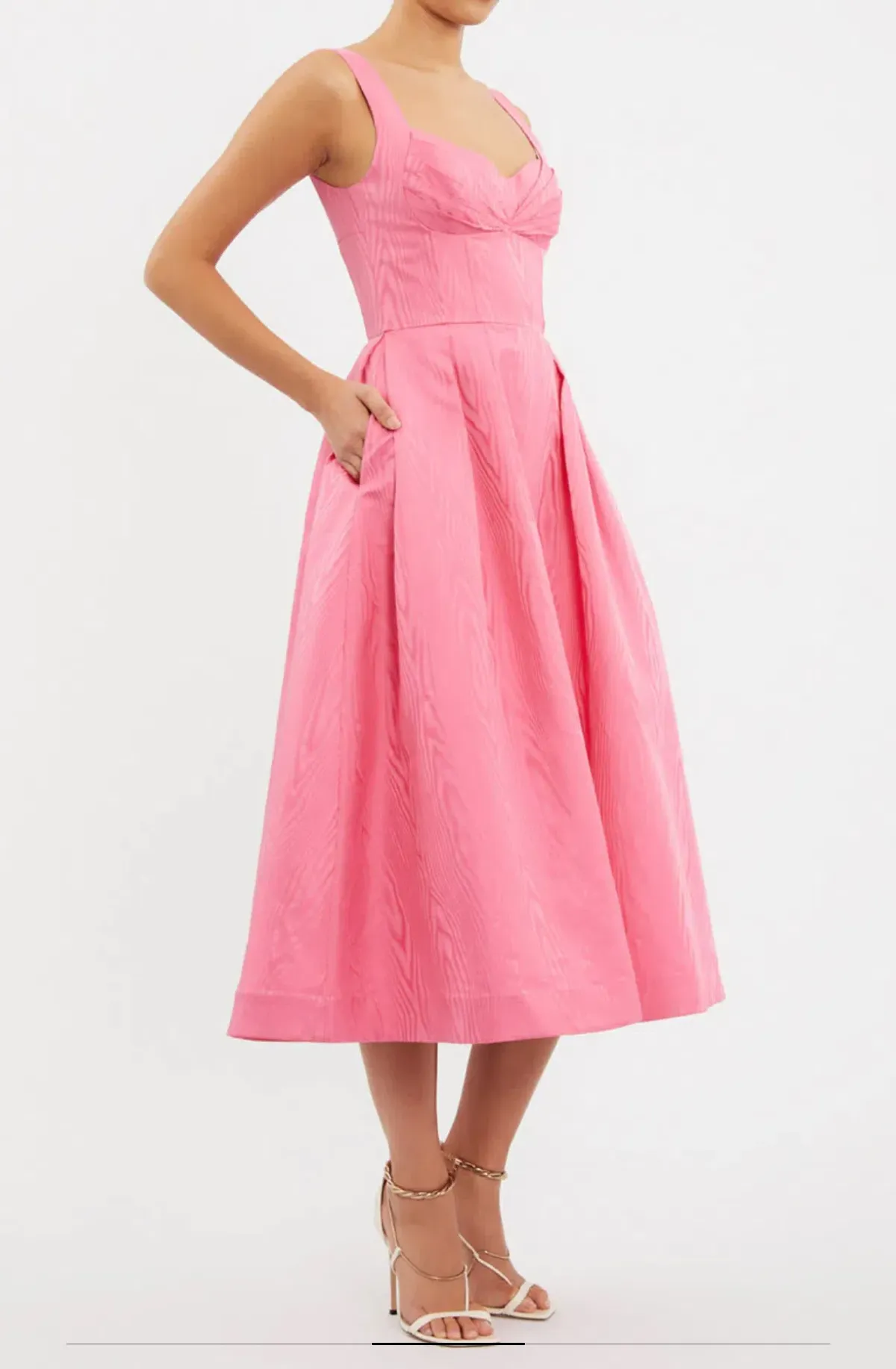 Rebecca Vallance Carmelita Midi Dress Pink Size 14 - Image 2