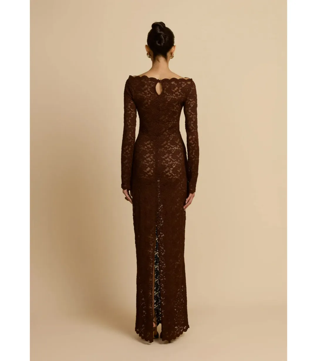Arcina Ori Monet Maxi Dress Brown Size AU 8 for rent on The Volte - main image