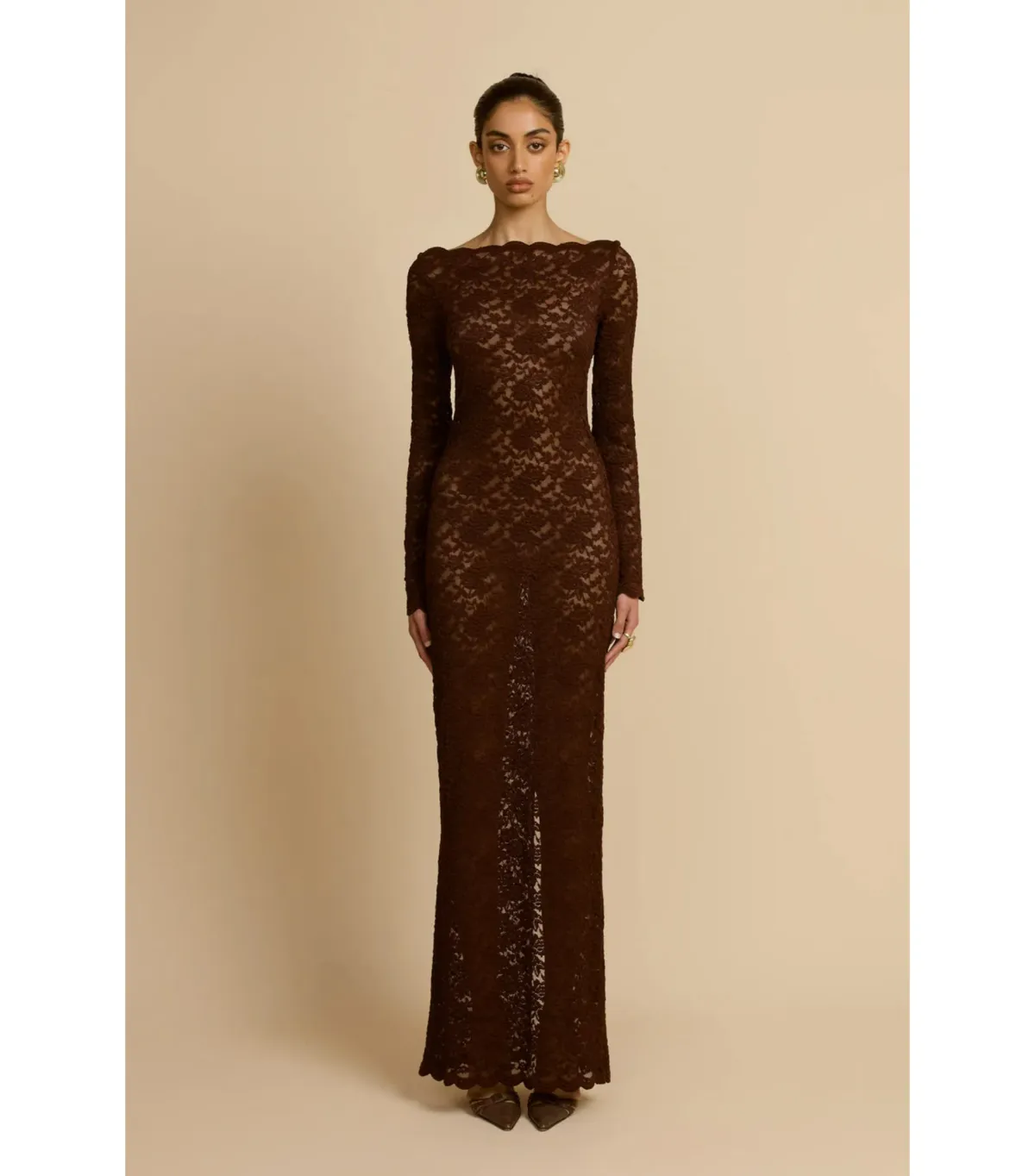 Arcina Ori Monet Maxi Dress in Chocolate Brown Size AU 6 - Image 1