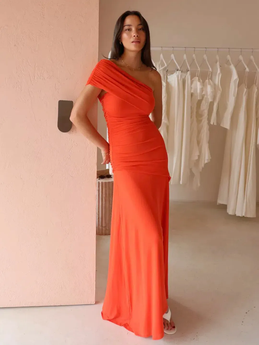 By Nicola By Nicola Fiesta Off Shoulder Maxi Dress in Fiesta Size 8 for rent on The Volte - main image