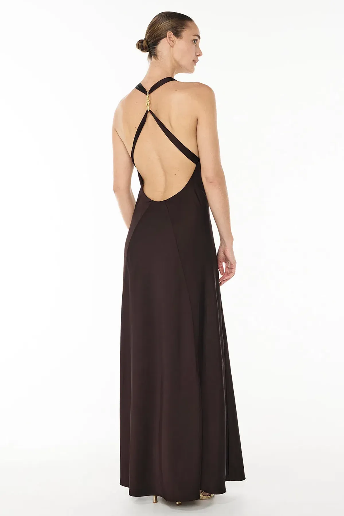 Manning Cartell Charmed Cowl Slip Maxi Dress in Dark Chocolate Brown Size AU 4 - Image 3