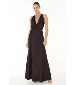 Manning Cartell Charmed Cowl Slip Maxi Dress in Dark Chocolate Brown AU 6 for rent on The Volte - image 2