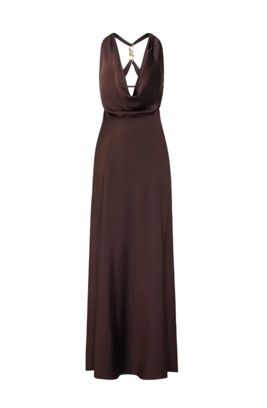 Manning Cartell Charmed Cowl Slip Dress in Dark Chocolate Brown Size AU 12 for rent on The Volte - main image