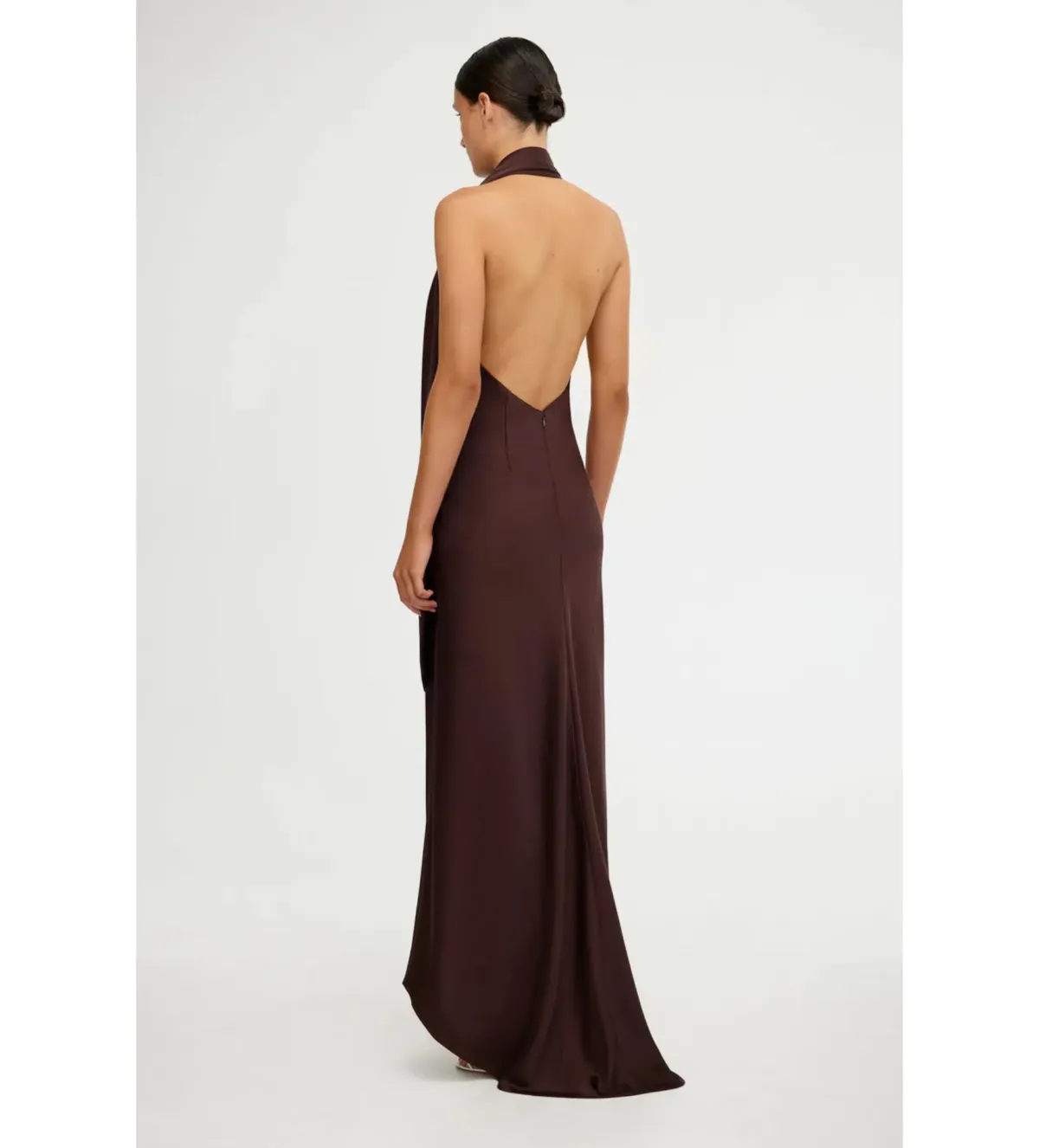 Significant Other Adriana Halter Gown Chocolate Size 6 - Image 4