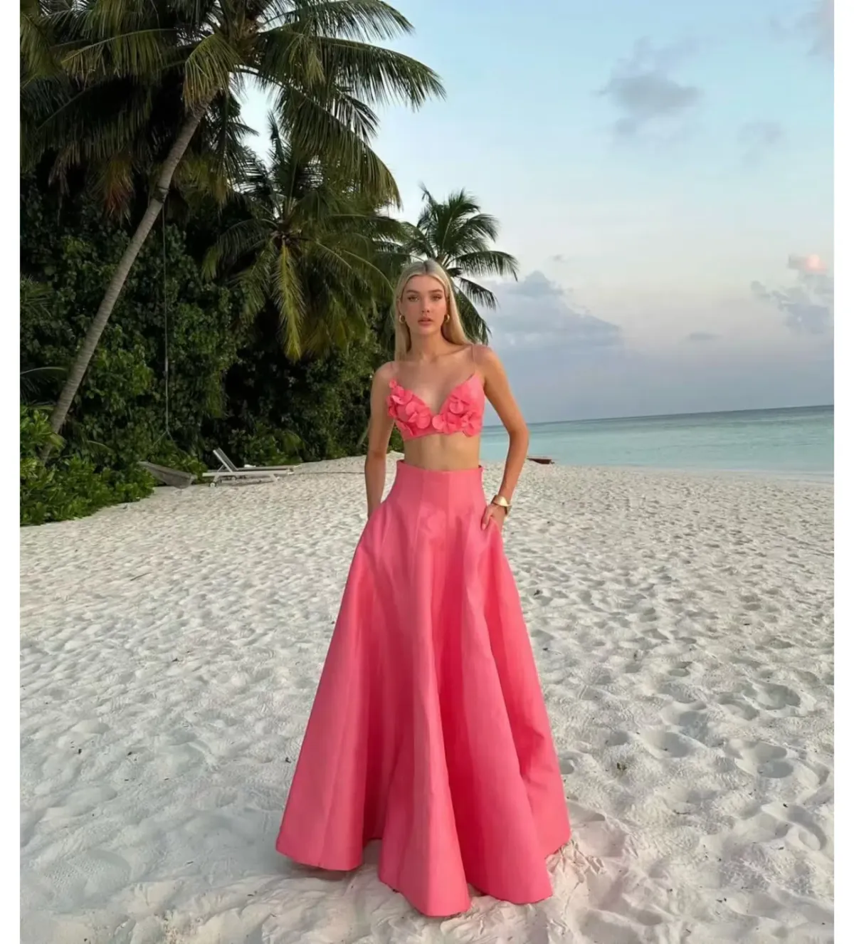 Acler Isla Set Maxi Skirt in Pink Rose Size AU 6 - Image 1