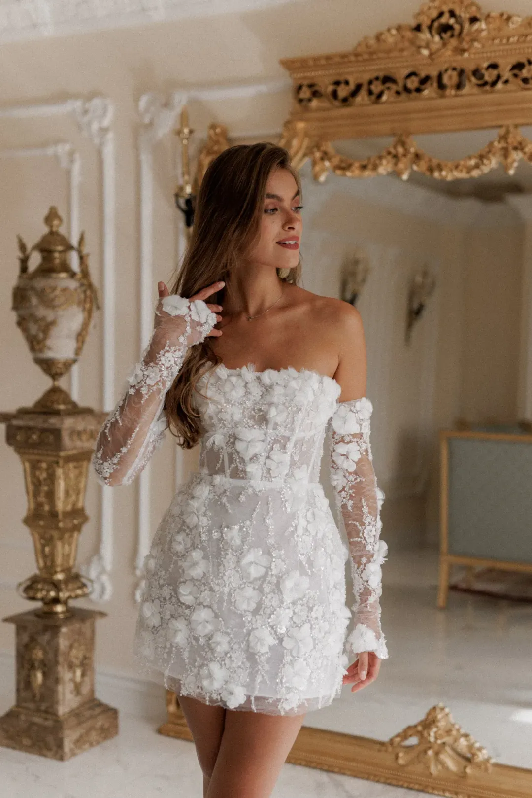 Rosie Etienne Isabelle Mini Dress White Size AU 8 for rent on The Volte - main image