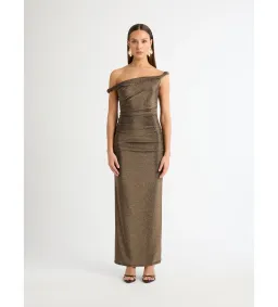 Sheike Athena Maxi Dress in Gold Size 6 for rent on The Volte - image 1