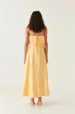 Aje Shallows Strapless Midi Gown in Marigold Yellow Size 10 for rent on The Volte - image 2