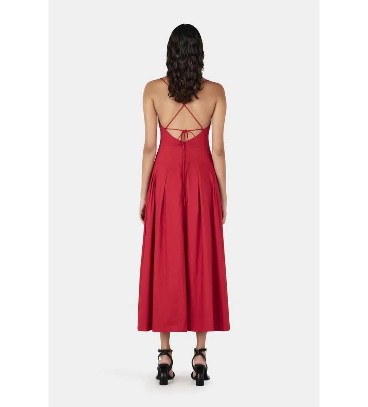 Hansen And Gretel Carlotta Midi Dress Samba Red Size Au 10 - Image 3