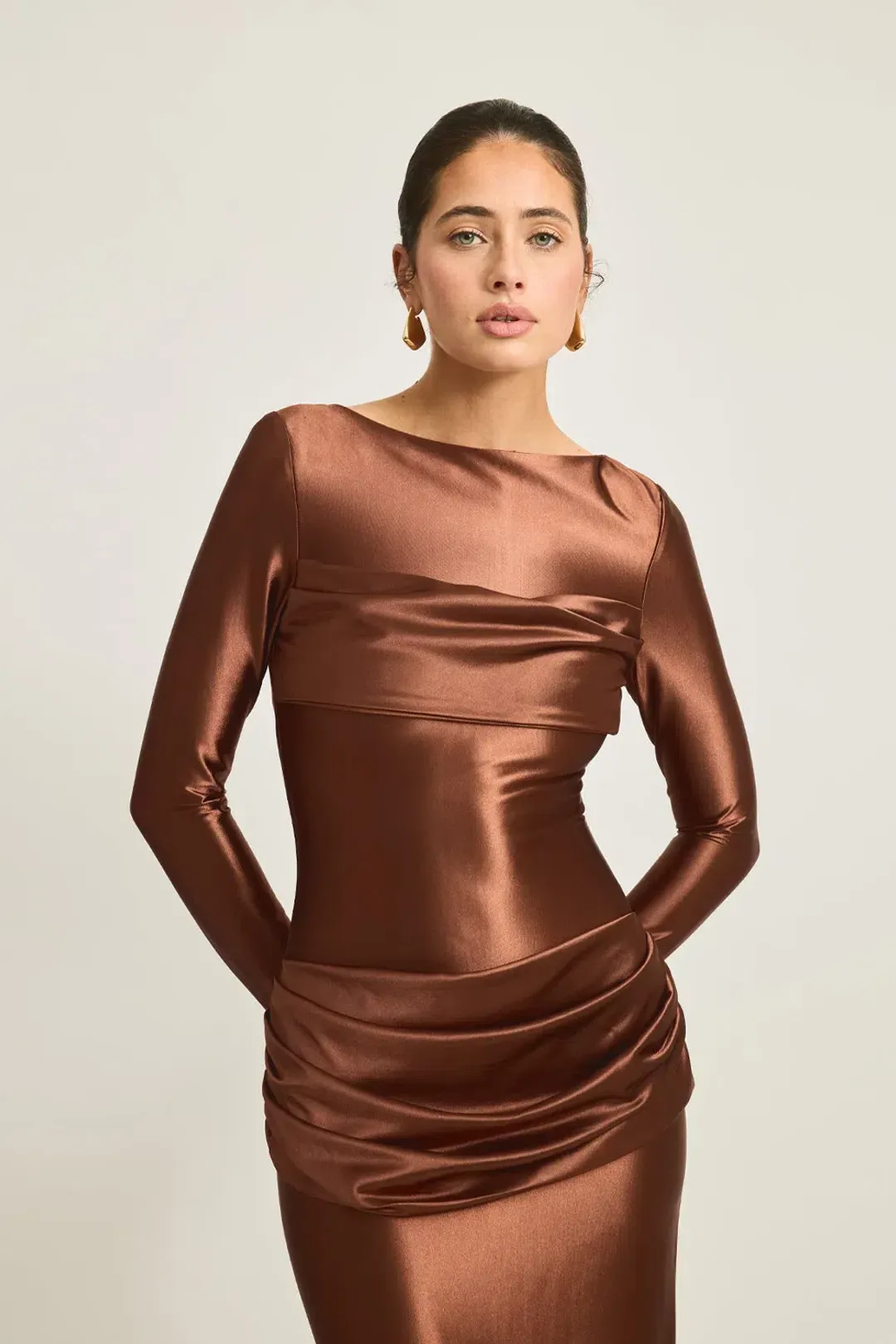 Tojha Hadleigh Maxi Dress Brown Size 10 for rent on The Volte - main image