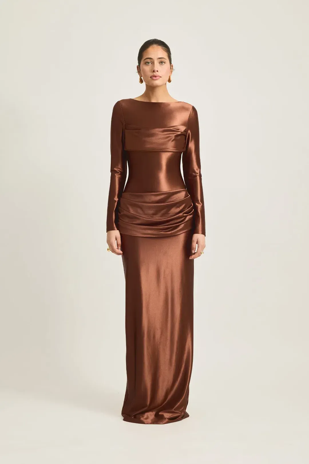 Tojha Hadleigh Maxi Dress Brown Size 10 for rent on The Volte - main image