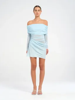 BENNI Luca Mini Dress in Ice Blue Size 8 / AU 8 for rent on The Volte - image 1