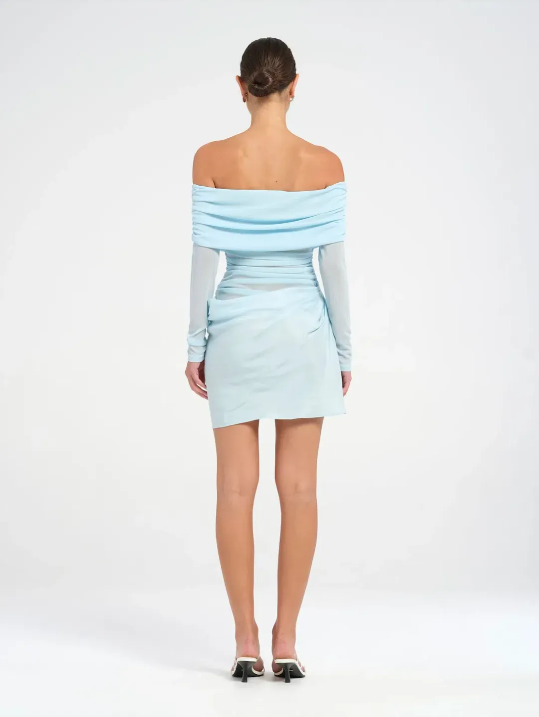 BENNI Luca Mini Dress in Ice Blue Size 8 / AU 8 for rent on The Volte - main image