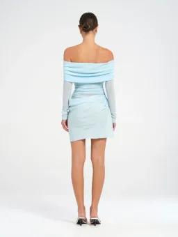 BENNI Luca Mini Dress in Ice Blue Size 8 / AU 8 for rent on The Volte - image 3