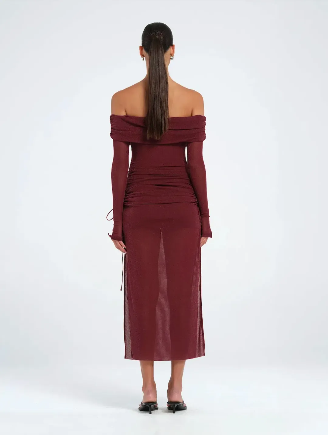 Benni Blaire Midi Dress in Burgundy Size 8 / AU 8 for rent on The Volte - main image