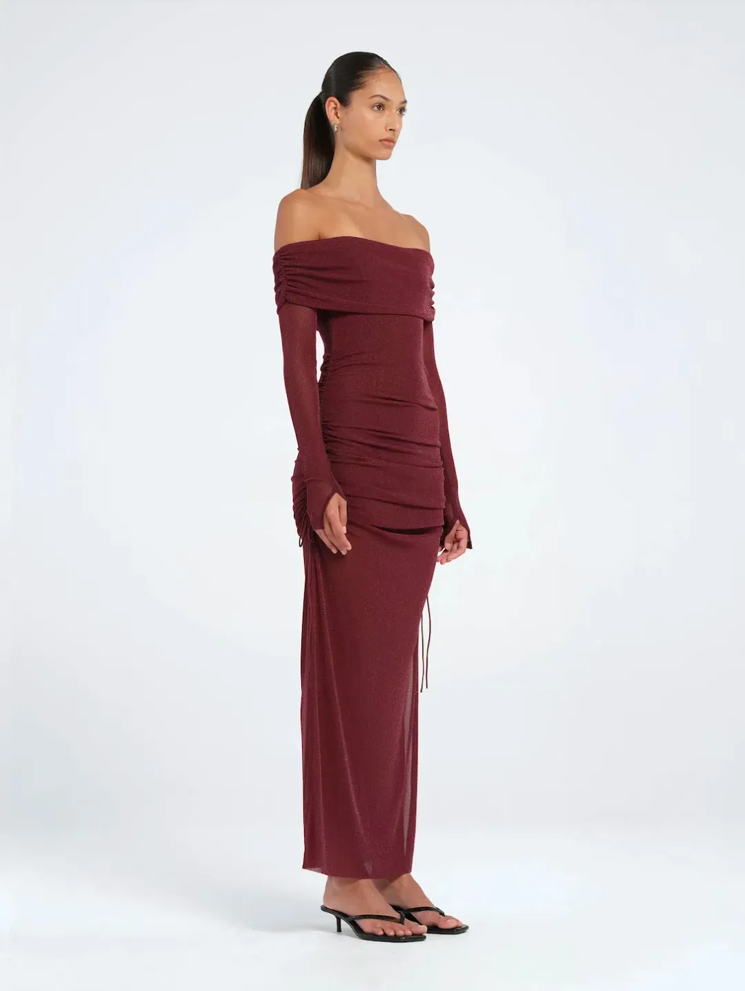 Benni Blaire Midi Dress in Burgundy Size 8 / AU 8 for rent on The Volte - main image
