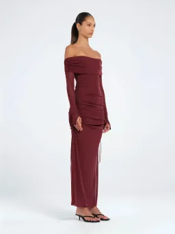 Benni Blaire Midi Dress in Burgundy Size 8 / AU 8 for rent on The Volte - image 2